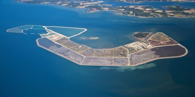 Aerial view of Poplar Island, Chesapeake Bay, MD