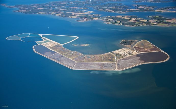 Aerial view of Poplar Island, Chesapeake Bay, MD